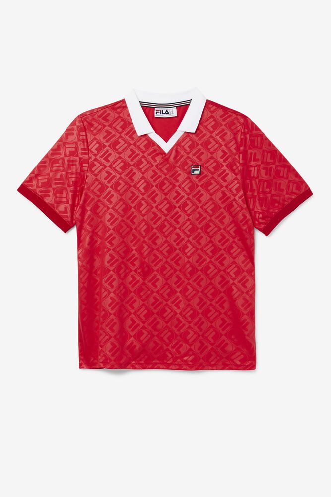 Fila Polo Panske Paxton Johnny Collar Červené - VMXJH1386